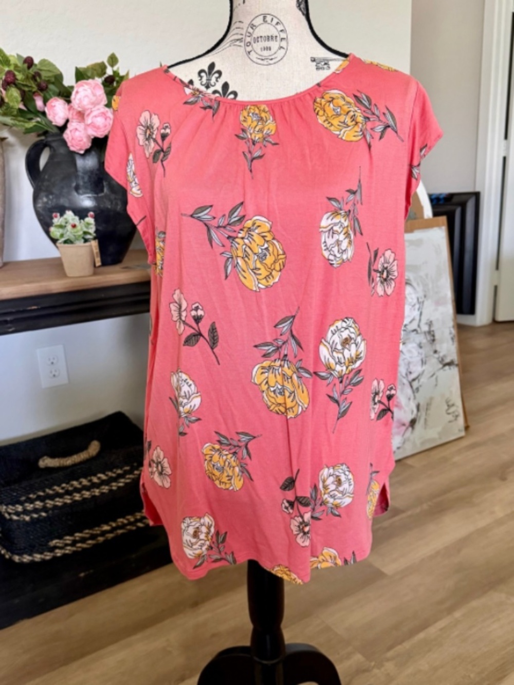 LOFT Short Sleeve Floral Top